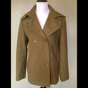 Army green Guess wool blend coat!